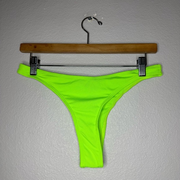Neon Green Bikini Ribbed Bottom Small - Picture 7 of 7